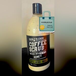 Exfoliating Body Coffee Scrub / Wash Infused With Shea Butter~Honey Plastic NEW